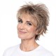 Ombre White Hair Wig Cap for Elderly Women | Short Curly Style