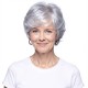 Ombre White Hair Wig Cap for Elderly Women | Short Curly Style