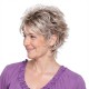 Ombre White Hair Wig Cap for Elderly Women | Short Curly Style