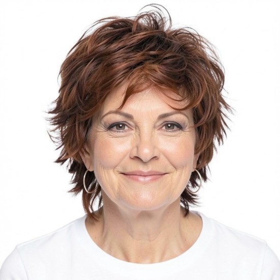 Ombre White Hair Wig Cap for Elderly Women | Short Curly Style
