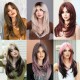 Women's Graduated Long Straight Wig with Blunt Bangs, Full Headpiece with High-Quality Natural Layering
