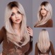 Women's Graduated Long Straight Wig with Blunt Bangs, Full Headpiece with High-Quality Natural Layering