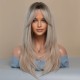 Women's Graduated Long Straight Wig with Blunt Bangs, Full Headpiece with High-Quality Natural Layering