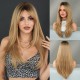 Women's Graduated Long Straight Wig with Blunt Bangs, Full Headpiece with High-Quality Natural Layering