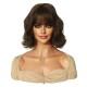 High-Quality 10-Inch Bob Brown Short Wavy Water Wave Wig with Full Fringe