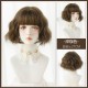 High-Quality 10-Inch Bob Brown Short Wavy Water Wave Wig with Full Fringe