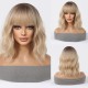 Short Bob Wigs with Bangs and Loose Waves – Realistic Heat-Damage Resistant, Breathable Lace Base