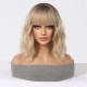 Short Bob Wigs with Bangs and Loose Waves – Realistic Heat-Damage Resistant, Breathable Lace Base
