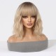 Short Bob Wigs with Bangs and Loose Waves – Realistic Heat-Damage Resistant, Breathable Lace Base
