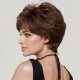 Bouffant Short Curly Wig with Side Bangs for Middle-Aged and Elderly Women - Realistic and Natural Hairpiece
