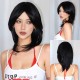 New Black-Pink Bangs Long Straight Hair Gradient Synthetic Fiber Natural Wig for Women Full Headpiece