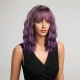 Women's Short Curly Wig with Full Hand-Tied Mesh Base and Breathable Design | Grape Purple Gradient with Natural Realistic Look for Daily Wear