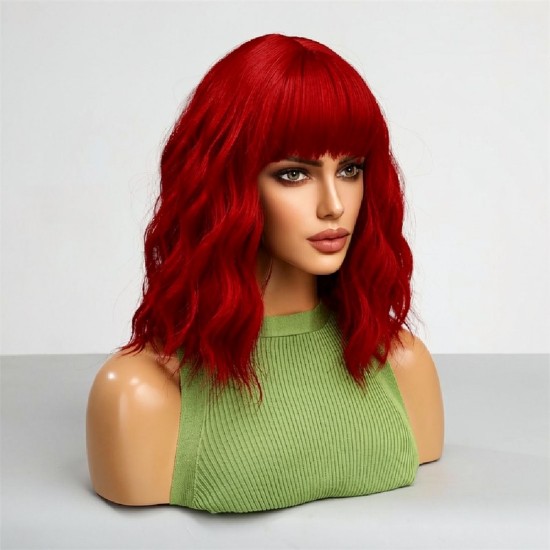 Women's Short Curly Wig with Full Hand-Tied Mesh Base and Breathable Design | Grape Purple Gradient with Natural Realistic Look for Daily Wear