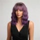 Women's Short Curly Wig with Full Hand-Tied Mesh Base and Breathable Design | Grape Purple Gradient with Natural Realistic Look for Daily Wear