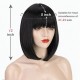 High-Temperature Fiber Synthetic Bob Wig for Women with Air Bangs Full Head Natural Fashion