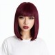 High-Temperature Fiber Synthetic Bob Wig for Women with Air Bangs Full Head Natural Fashion