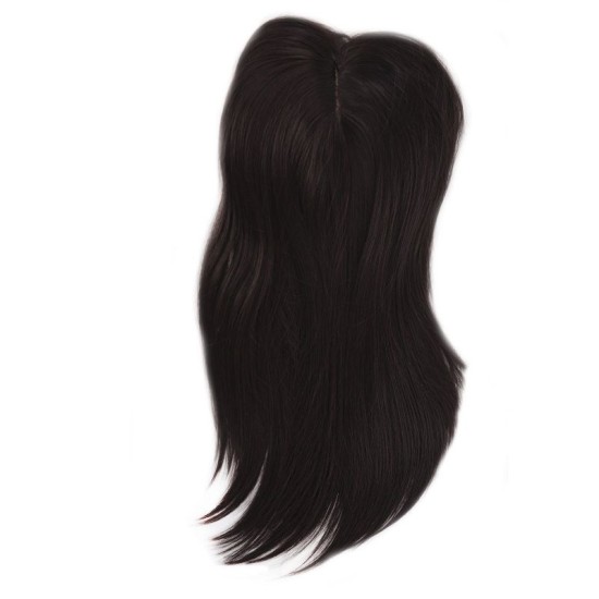 Hear Hair Top Piece for Women, Center Parting Long Straight Synthetic Fiber Hair Extension to Cover Gray Hair