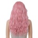 Women's Long Wavy Hair with Bangs | Pink Fluffy Party Wig Cap