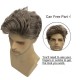 New Men's Fashion Side Parting Side-Swept Bangs Short Straight Hair Gray Gold Wig