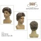 New Men's Fashion Side Parting Side-Swept Bangs Short Straight Hair Gray Gold Wig