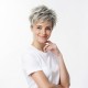 Women's Gradient Grey-White Short Wig | Unisex Grey-White Short Hair Cap