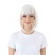 Women's Highlighted Straight Bangs Short Hair | Inward Tucked Bob | Synthetic Full Wig