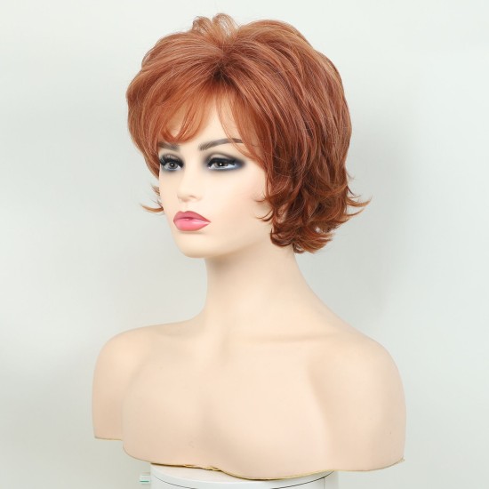 New Synthetic Full-Wig with Side Part, Short Wavy Style | Natural and Breathable Mesh Base for Daily Wear