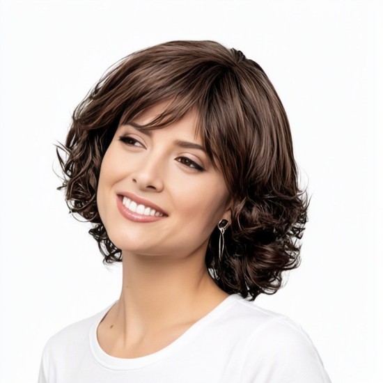Short Curly Wavy Bob Wig - Natural Volume for Everyday Style