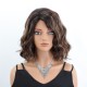 Women's Short Wavy Synthetic Wig with Highlighted Gradual Blonde Roots, Natural Side Part, Breathable Cap