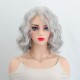 Women's Short Wavy Synthetic Wig with Highlighted Gradual Blonde Roots, Natural Side Part, Breathable Cap