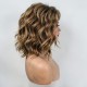 Women's Short Curly Wig with Gradient Golden Top, Partial Bleached Fiber Capless Wig - Fashionable