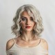 Women's Short Curly Wig with Gradient Golden Top, Partial Bleached Fiber Capless Wig - Fashionable