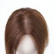 Golden Brown C-Side Bangs Human Hair Ventilated Toupee for Women | Hand-Knitted Gray Coverage Wig Patch