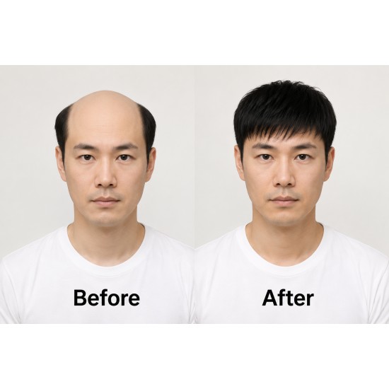 Men's Short Hairpiece for Thinning & Balding | Mediterranean Scalp Solution Covers Gray Hairs | Invisible Topper Prevents Loss and Adds Volume