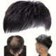 Men's Short Lace Frontal System for Hair Loss, Hairline Reconstruction, Grey Coverage, and Bald Spot Fix with Real Human Hair