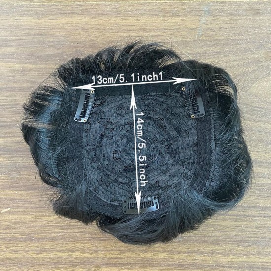 Men's Short Lace Frontal System for Hair Loss, Hairline Reconstruction, Grey Coverage, and Bald Spot Fix with Real Human Hair