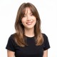 Hand-Woven Blonde Brown Bangs with a Deep Part for Black Hair Women's Styling | Lash-Front Extensions