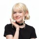 Hand-Woven Blonde Brown Bangs with a Deep Part for Black Hair Women's Styling | Lash-Front Extensions