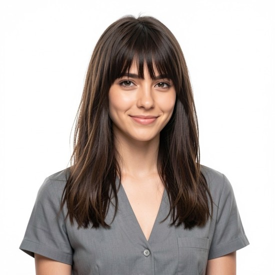 Hand-Woven Blonde Brown Bangs with a Deep Part for Black Hair Women's Styling | Lash-Front Extensions