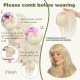 3D Hand-knotted Full Lace Human Hair Bangs, 10 Inch T-Part Drifting Blonde Hairpiece for Women