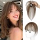 3D Hand-knotted Full Lace Human Hair Bangs, 10 Inch T-Part Drifting Blonde Hairpiece for Women