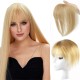 3D Hand-knotted Full Lace Human Hair Bangs, 10 Inch T-Part Drifting Blonde Hairpiece for Women