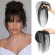3D Hand-knotted Full Lace Human Hair Bangs, 10 Inch T-Part Drifting Blonde Hairpiece for Women