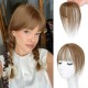 3D Hand-knotted Full Lace Human Hair Bangs, 10 Inch T-Part Drifting Blonde Hairpiece for Women