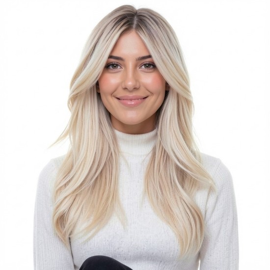 Brown Bangs Layered Texture Medium-Long Wigs | Fashion Realistic Hairpiece