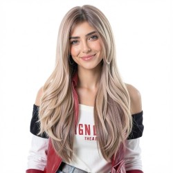 Brown Bangs Layered Texture Medium-Long Wigs | Fashion Realistic Hairpiece