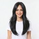 Brown Bangs Layered Texture Medium-Long Wigs | Fashion Realistic Hairpiece