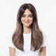 Brown Bangs Layered Texture Medium-Long Wigs | Fashion Realistic Hairpiece
