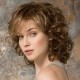Women's Synthetic Wig with Side Bangs, Short Wavy Full Headpiece, Natural Style