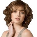 Dark Brown Wavy Bob Wig with Side Bangs - Medium Layered Wig for Women | Natural Look & Glossy Finish
